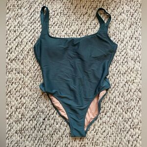 J. Crew one piece ribbed swimsuit. Gorgeous green color.